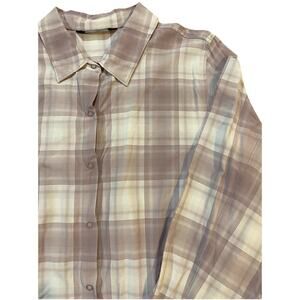 Outdoor Research Astroman Sun Shirt Plaid Button Down Pearl Snap Women’s Size XL